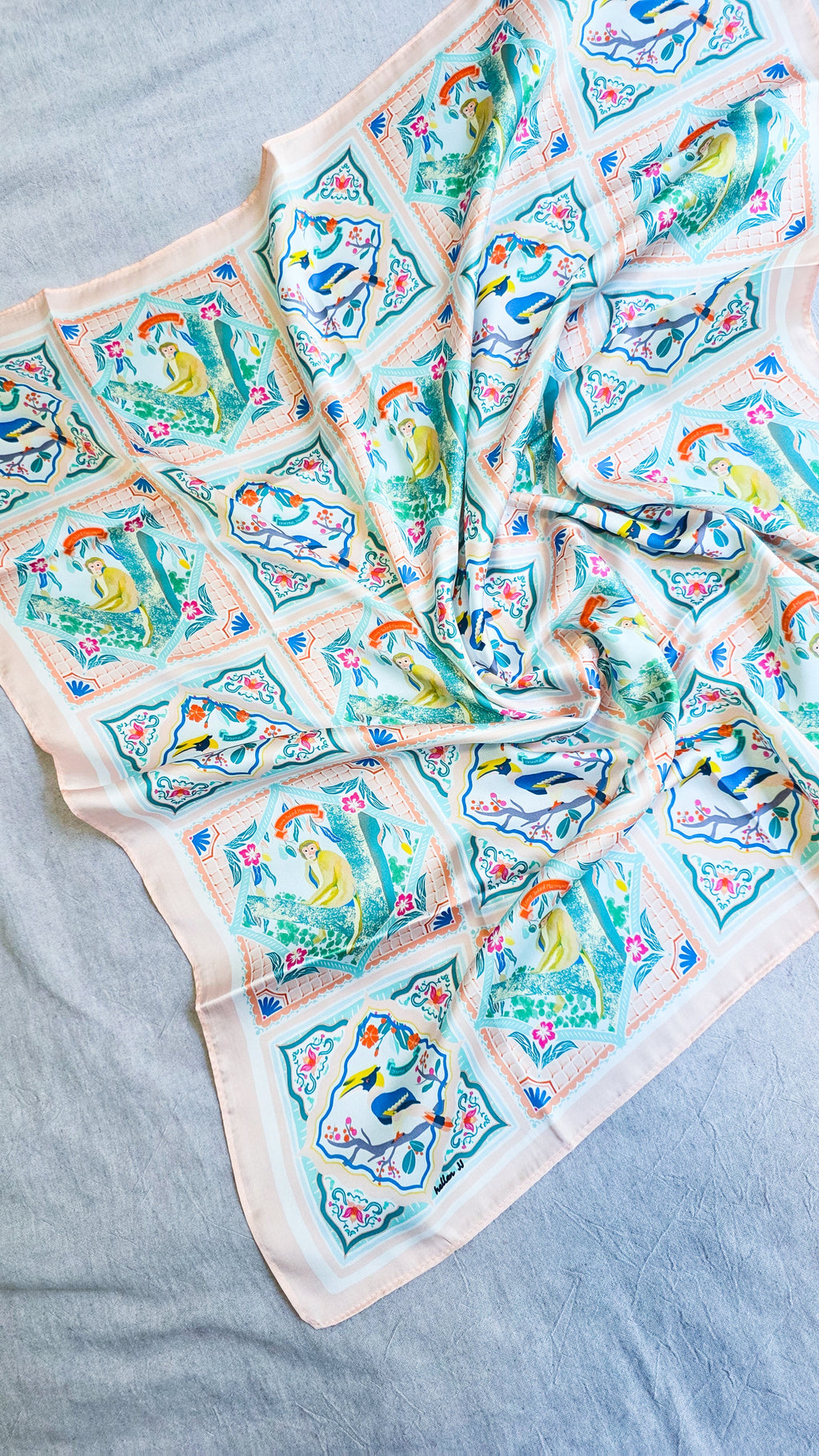 Wildlife in Singapore Scarf - pink