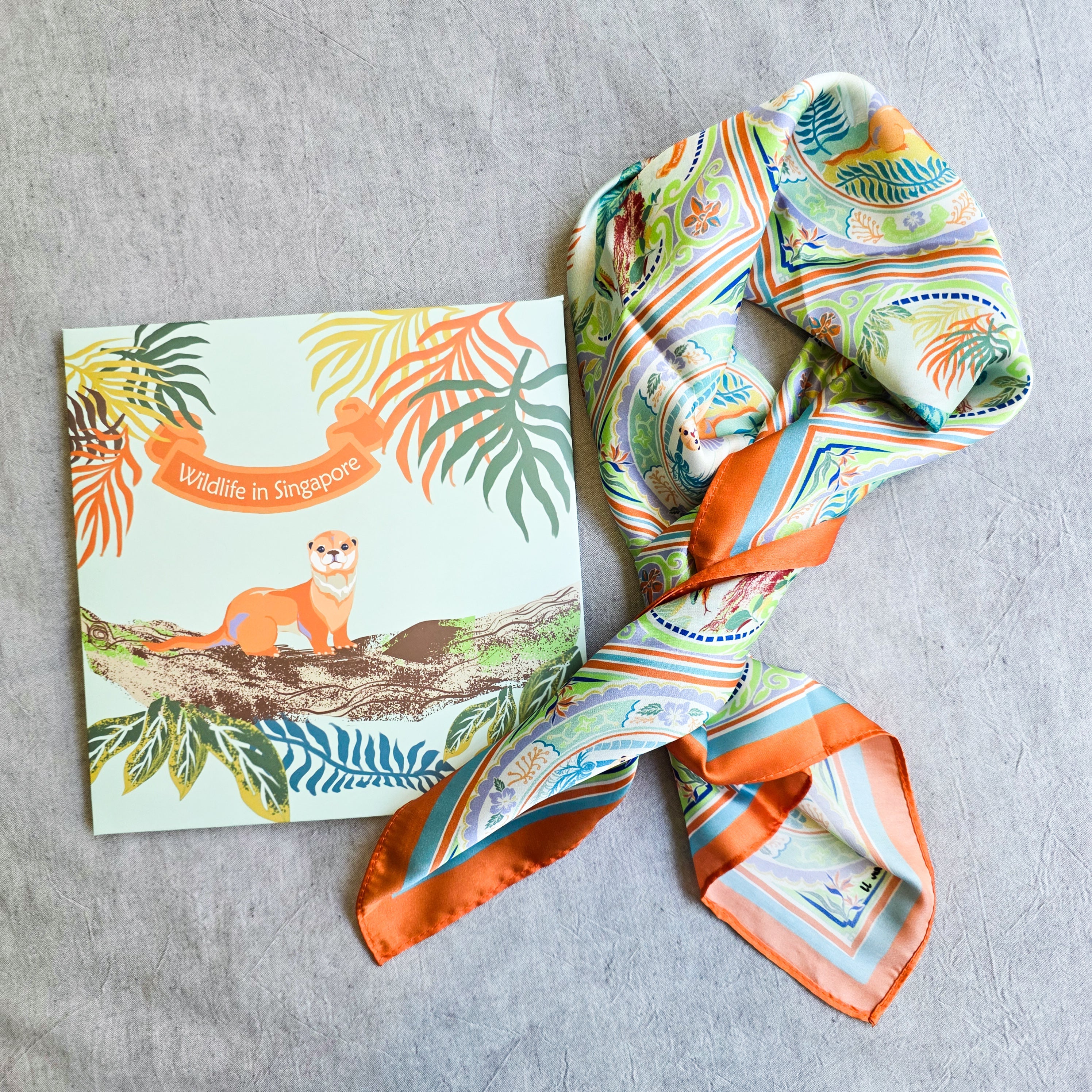 Wildlife in Singapore Scarf - orange